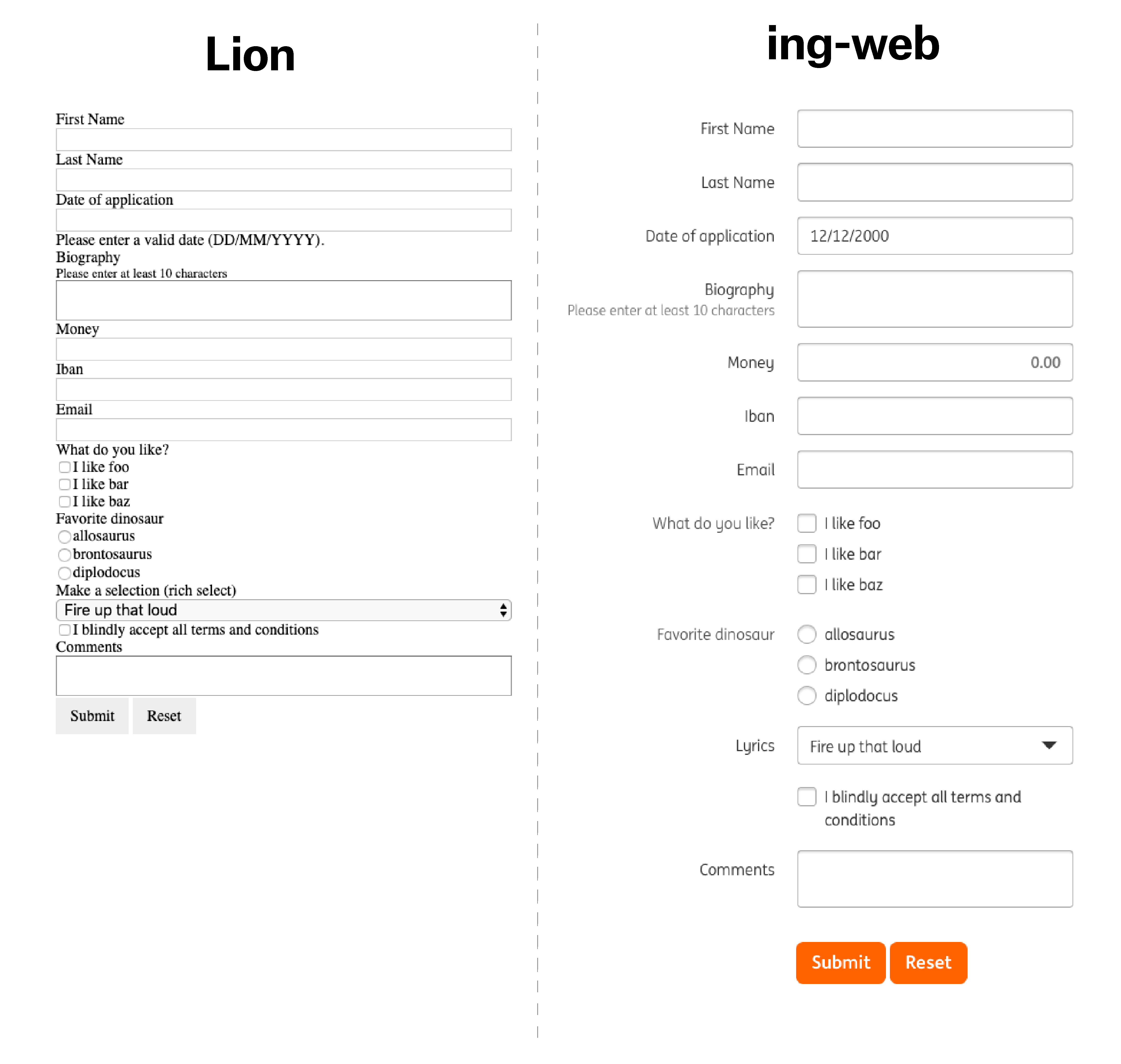 Lion - ing-web side by side